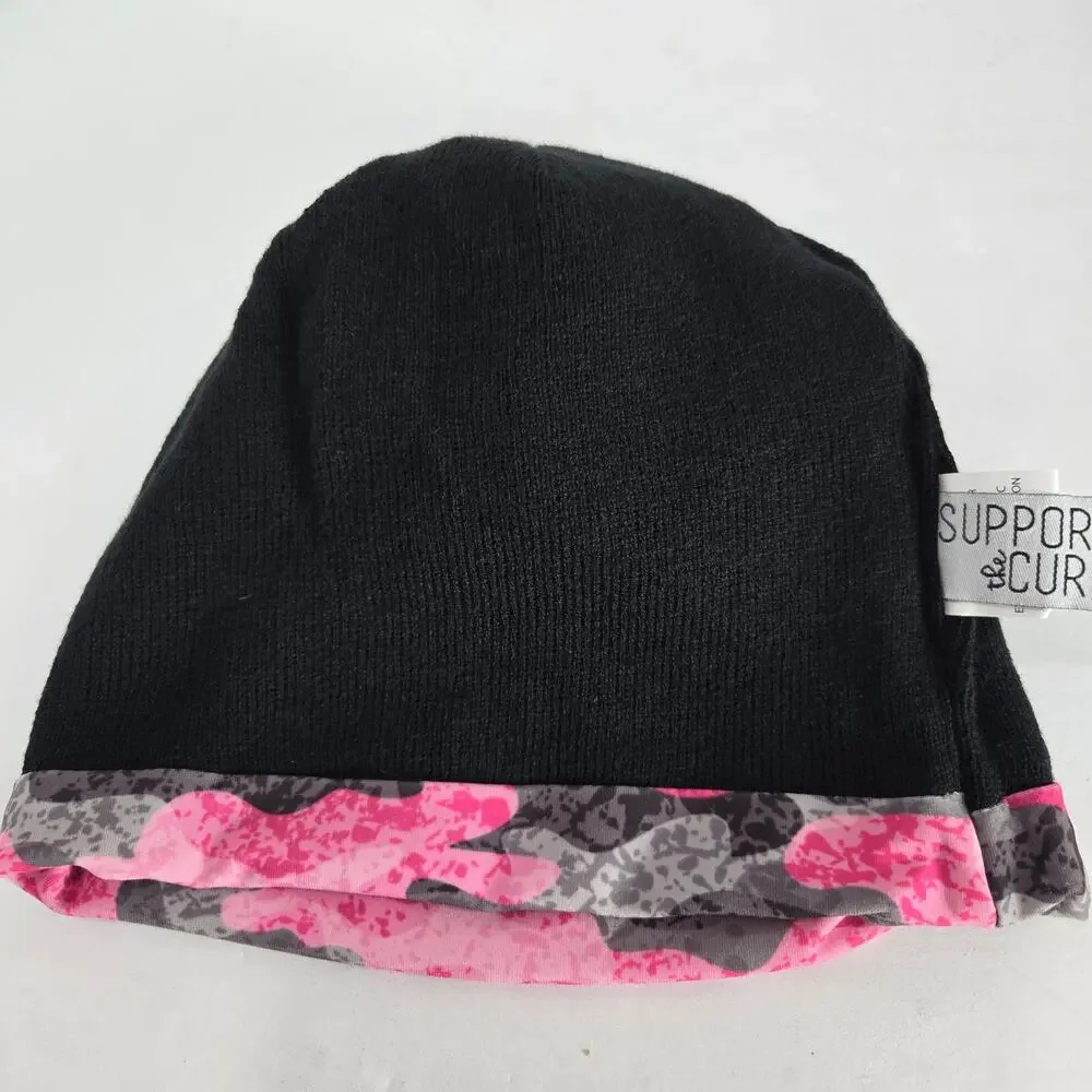 NWT Pink Camo Breast Cancer Support the Cure‎ Beanie Live breathe fight #857